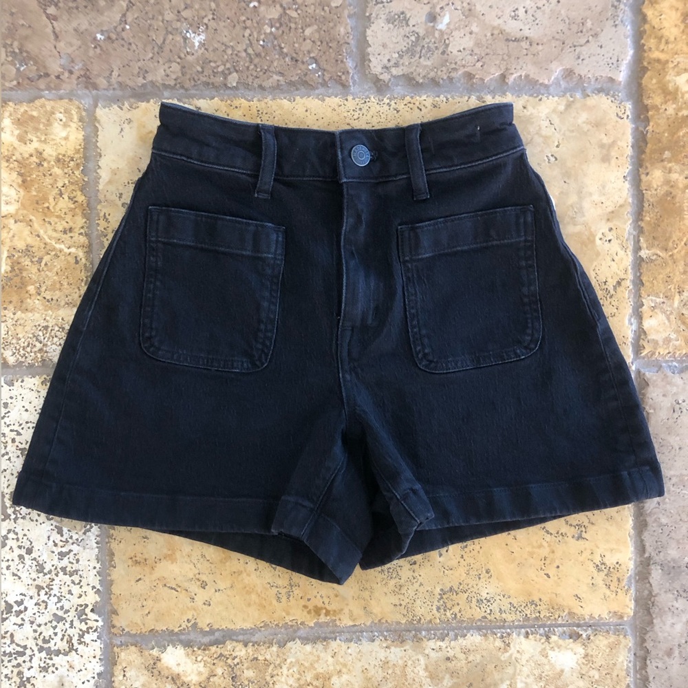 MADEWELL - NWOT THE HIGH-RISE SAILOR SHORTS + WOMENS/BLACK RINSE WASH SIZE 23